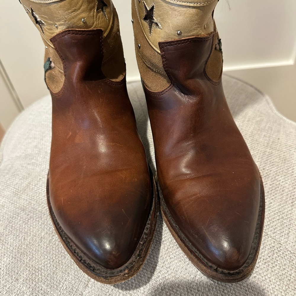 Frye size 8 Billy Cactus multicolor leather and suede with cowboy boots - Picture 12 of 16